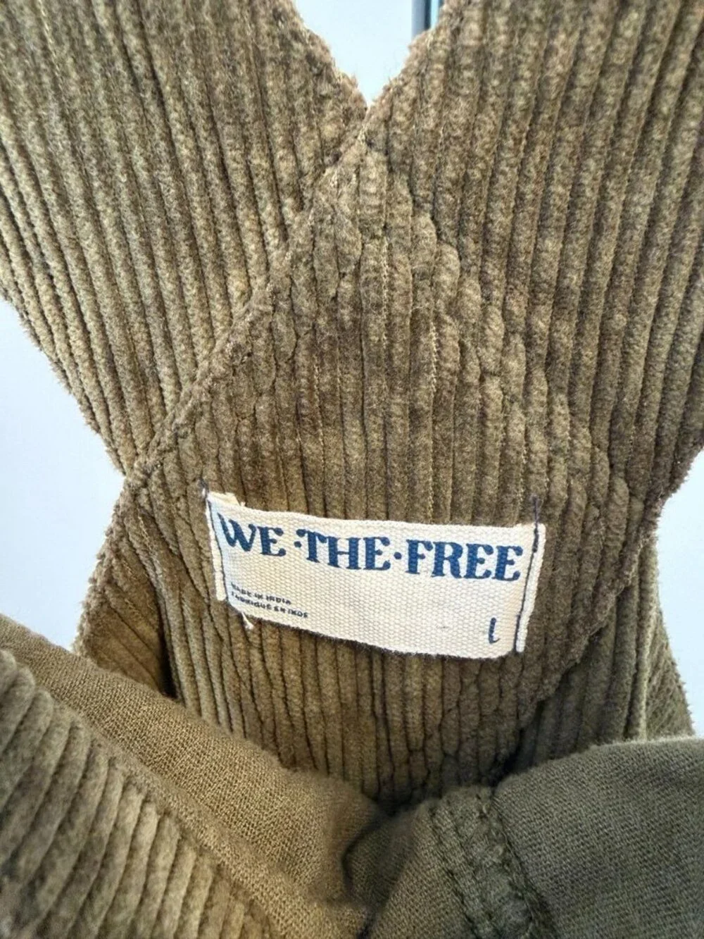 Free People Good Luck Cord Overalls in Fir Green Size Large - Picture 9 of 14